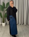 Alina Garnili Elbise Siyah Mavi