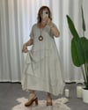 Alina Müslin Kumaş Elbise Bej