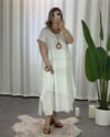 Alina Müslin Kumaş Elbise Beyaz
