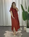 Alina Müslin Kumaş Elbise Kiremit