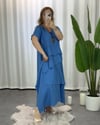 Alina Müslin Kumaş Elbise Mavi