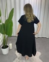 Alina Müslin Kumaş Elbise Siyah
