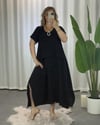 Alina Müslin Kumaş Elbise Siyah