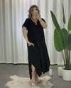 Alina Müslin Kumaş Elbise Siyah