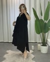 Alina Müslin Kumaş Elbise Siyah