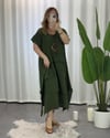 Alina Müslin Kumaş Elbise Yeşil