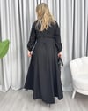 Amber Kemerli Elbise Siyah