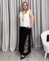 Aura Nakışlı Pantolon Siyah