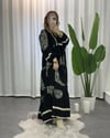 Bahar Desenli Viskon Elbise Siyah