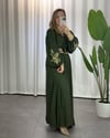 Başak Nakışlı Elbise Haki