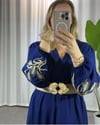 Başak Nakışlı Elbise Lacivert