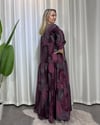 Batik Desenli Elbise Bordo