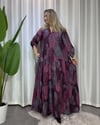 Batik Desenli Elbise Bordo