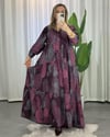 Batik Desenli Elbise Bordo