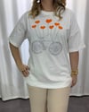 Beyaz Turuncu Baskılı T-Shirt