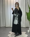 Denim Baskılı Gömlek Elbise Siyah Gri