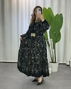 Diana Siyah Altın Nakışlı Elbise