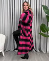 Dilan Kaşe Kaban Siyah Pembe