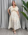 Elizabet İpek Tunik Elbise Krem Gold