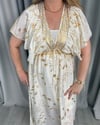 Elizabet İpek Tunik Elbise Krem Gold