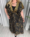 Elizabet İpek Tunik Elbise Siyah Gold