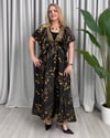 Elizabet İpek Tunik Elbise Siyah Gold