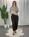 Flora Bol Kesim Pantolon Kahve