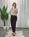 Flora Bol Kesim Pantolon Kahve
