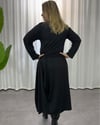 Kemerli Basic Elbise Siyah