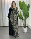 Leopar Detaylı Tasarım Elbise