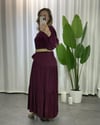 Lina Nakışlı Elbise Bordo