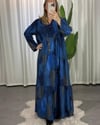 Luna Batik Desenli Elbise Mavi