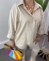 Melina Oversize Gömlek Bej