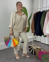 Melina Oversize Gömlek Bej
