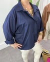 Melina Oversize Gömlek Lacivert
