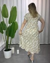 Melodi Elbise Ekru Desenli