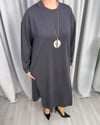Natali Basic Elbise Füme