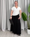 Nergis Krep Kumaş Salaş Etek Siyah