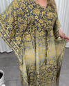 Nitya İpek Kimono Elbise Füme Sarı