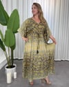 Nitya İpek Kimono Elbise Füme Sarı