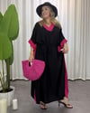 Santa Pareo Elbise Siyah Pembe