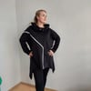 Santa Siyah Asimetrik Sweat