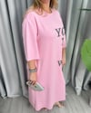 Selena Basic Elbise Pembe