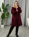 Semiramis Tay Tüyü Kaban Bordo