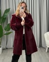 Semiramis Tay Tüyü Kaban Bordo