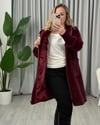 Semiramis Tay Tüyü Kaban Bordo
