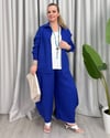 Vera Keten Kumaş Takım Saks Mavi