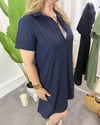 Victoria Cotton Elbise Lacivert