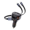 Baseus Enjoyment Pro 60W USB-C PD Çift Çıkışlı Geri Çekilebilir USB-C ve Lightning Kablolu Araç Şarj Cihazı - SiyahBaseus Enjoyment Pro 60W USB-C PD Çift Çıkışlı Geri Çekilebilir USB-C ve Lightning Kablolu Araç Şarj Cihazı - SiyahBaseusDiğer Telefon ve Tablet AksesuarlarıC00057802111-00