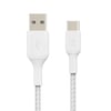 Belkin CAB002BT1MWH BoostCharge USB-C - USB-A 15W 1M Örgülü Şarj ve Data Kablosu - BeyazBelkin CAB002BT1MWH BoostCharge USB-C - USB-A 15W 1M Örgülü Şarj ve Data Kablosu - BeyazBelkinKabloCAB002BT1MWH